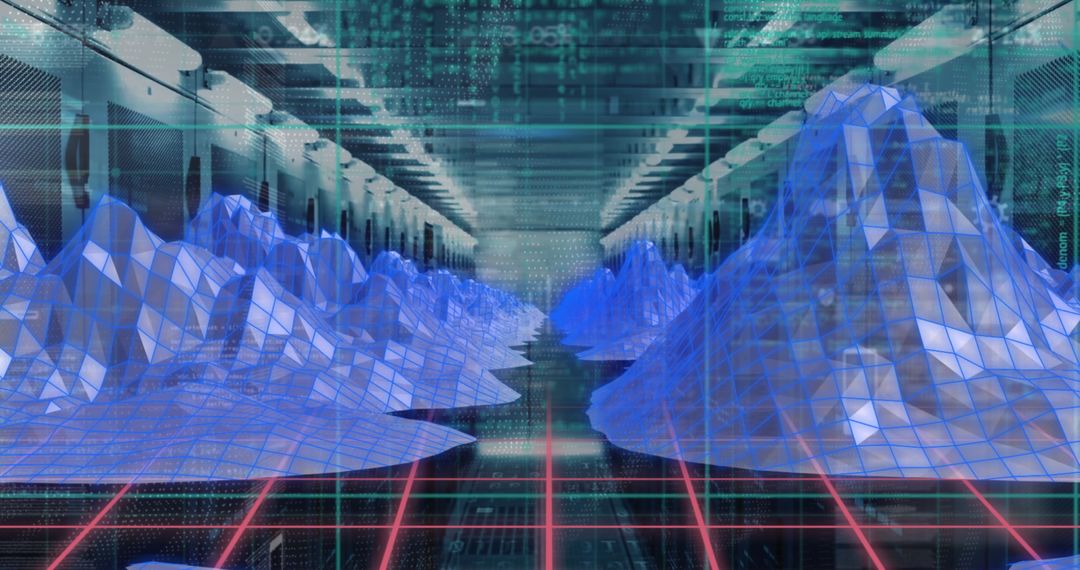 Futuristic Data Visualization Facing Digital Tech Reality