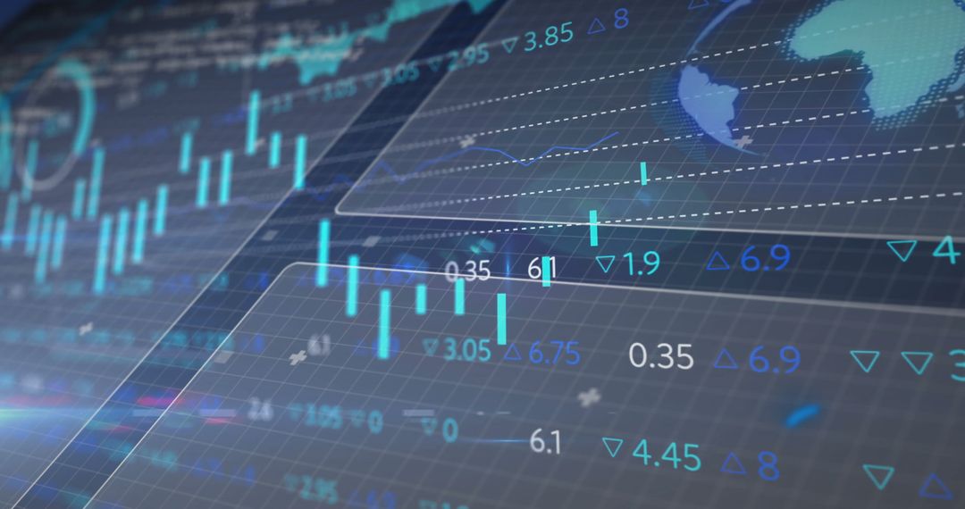 Futuristic Financial Charts on Digital Dashboard