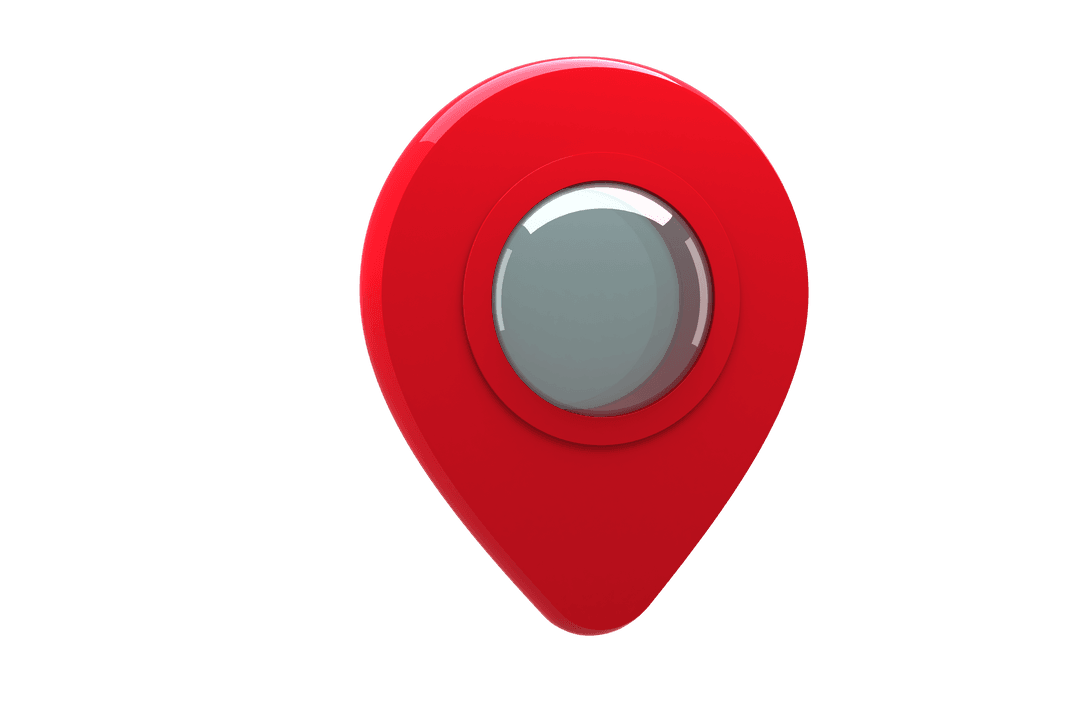 Transparent Red Navigation Marker Symbol Close-Up