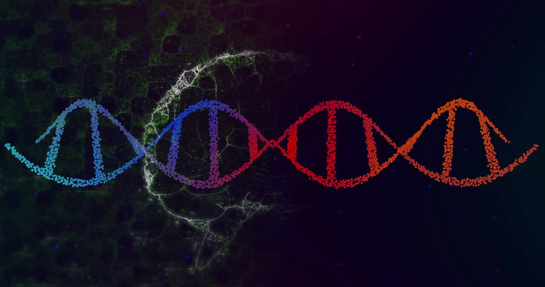 Dynamic Multicolored DNA Helix Illustrates Futuristic Science Concepts