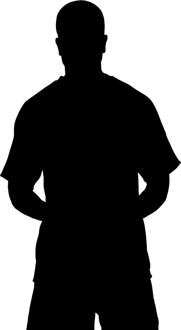 Silhouette of Fantastical Sportsman on Transparent Background