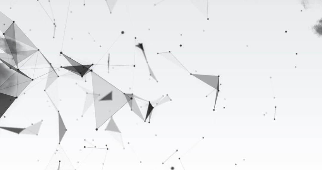 Abstract Geometric Network with Floating Shapes and Lines