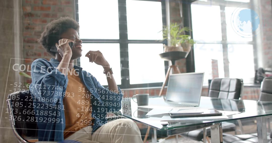 Businessman Discussing Data in Modern Office