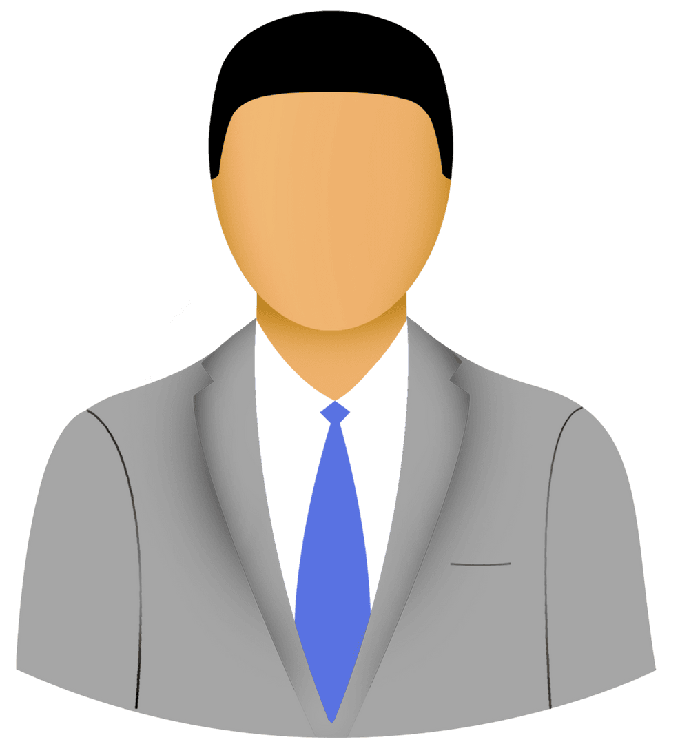 Generic Businessman Avatar on Transparent Background
