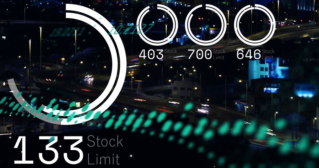Futuristic Dashboard with Stock Limit Indicators Digital Concept Design