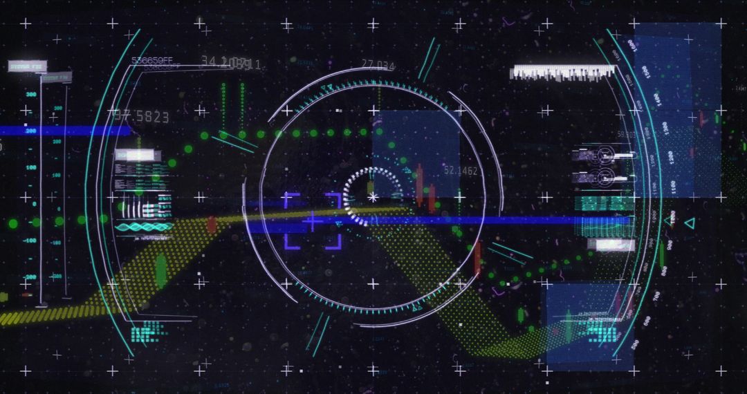 Futuristic Interface with Data Processing and Analysis