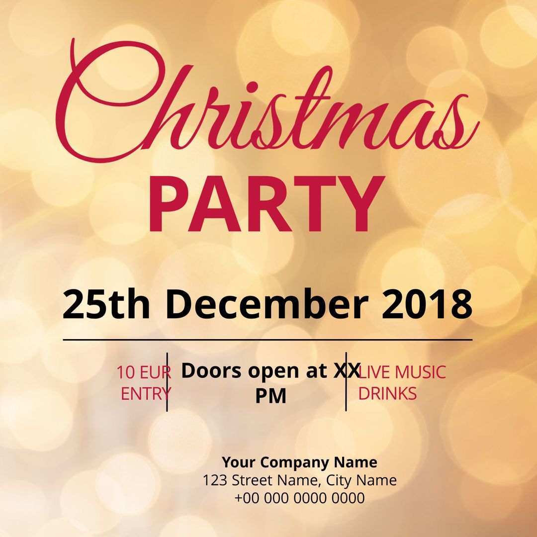 Festive Christmas Party Invitation with Elegant Design