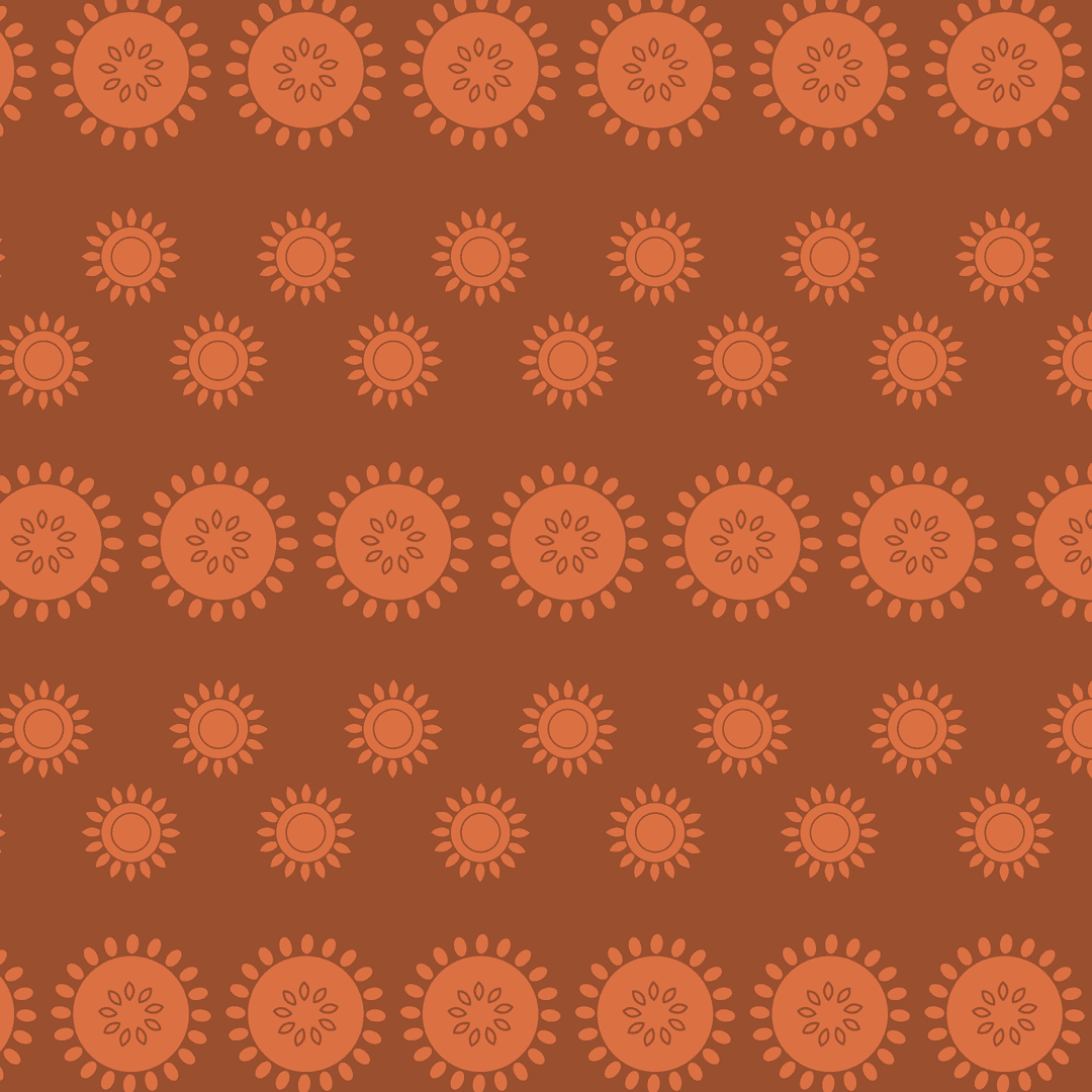 Seamless Transparent Background with Orange Floral Patterns