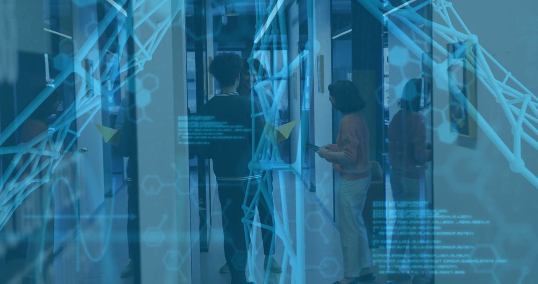 Futuristic Workspace Collaboration with Network Graphics