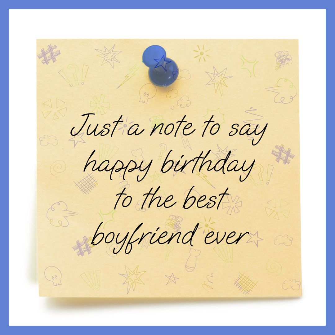Handwritten Happy Birthday Note on a Corkboard
