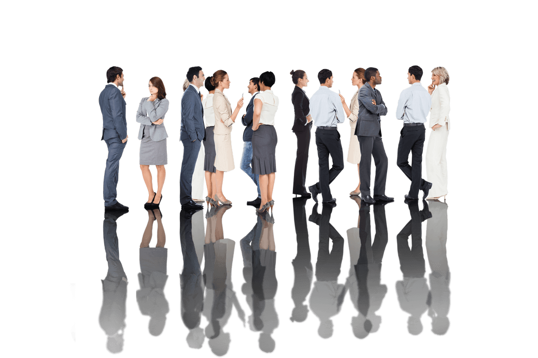 Business Professionals Conversing with Transparent Background