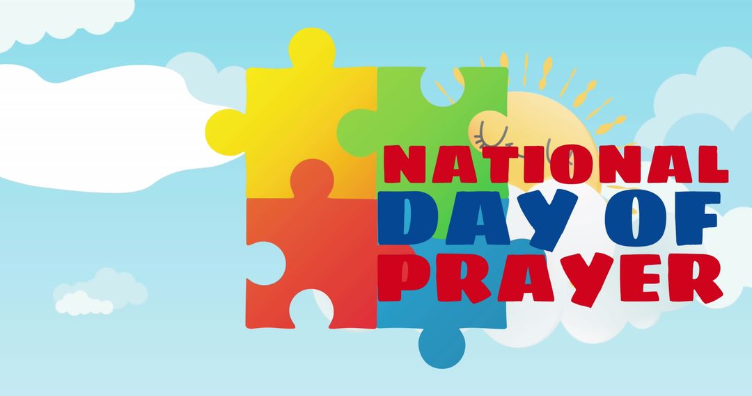 Abstract Puzzle Theme for National Day of Prayer with Bright Colors