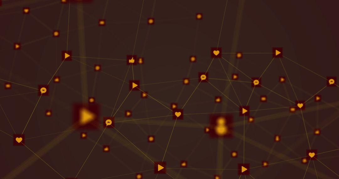 Digital Networking with Social Media Interaction Icons