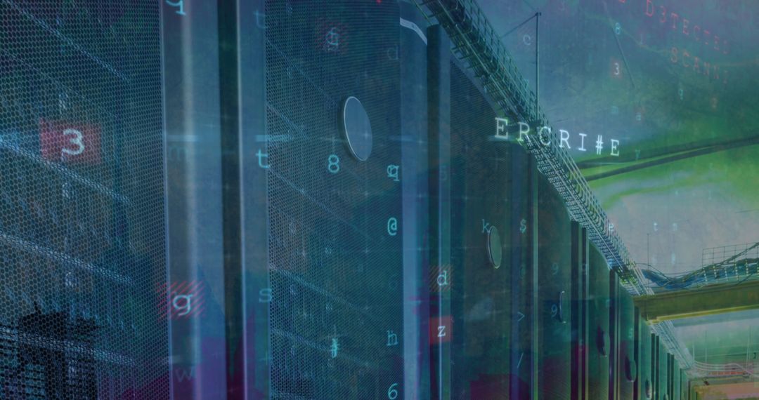 Digital Cybersecurity Threat Over Server Infrastructure