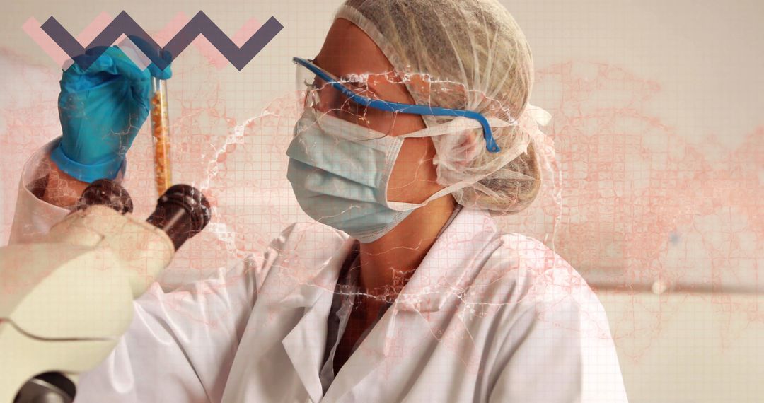 Scientist Conducting Experiment with Test Tube in Modern Laboratory