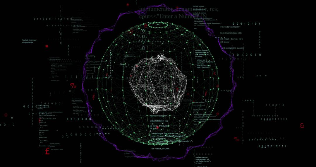 Digital interface with data processing and global network visualization