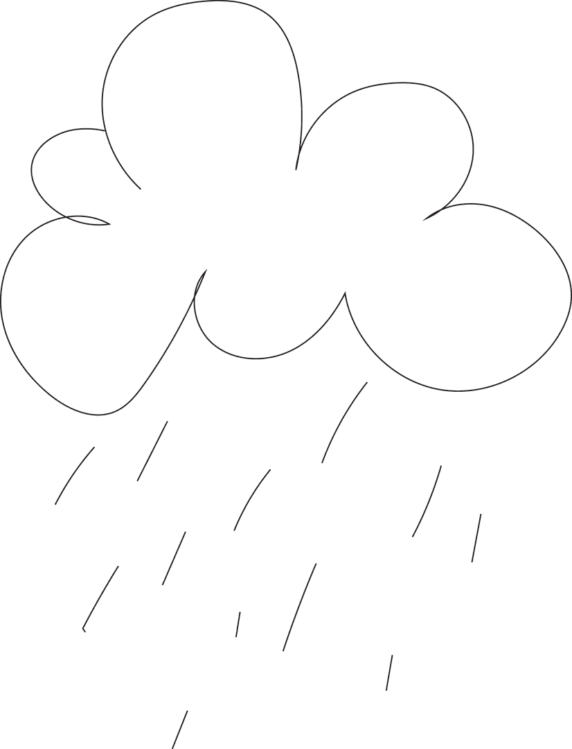 Transparent Rain Cloud Vector Illustration on Clear Background