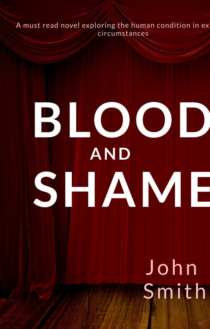 Dramatic Book Cover Design with Red Curtains