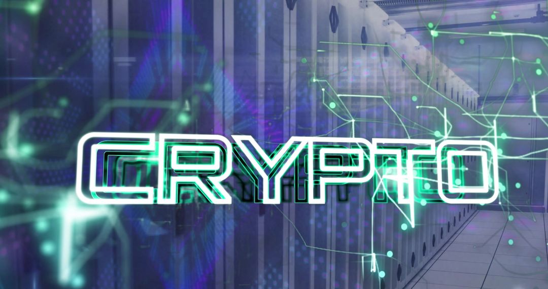 Futuristic Crypto Technology Concept with Servers
