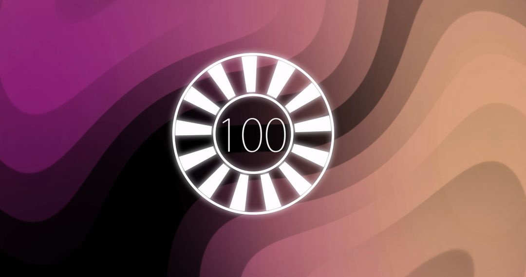 Futuristic Circular Gauge Reaching 100 with Neon Background