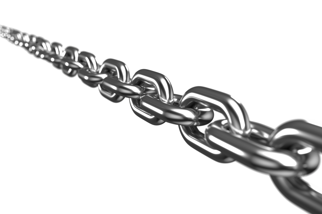 Long Metallic Silver Chain Stretching into Distant Horizon with Transparent Background - Download Free Stock Images Pikwizard.com