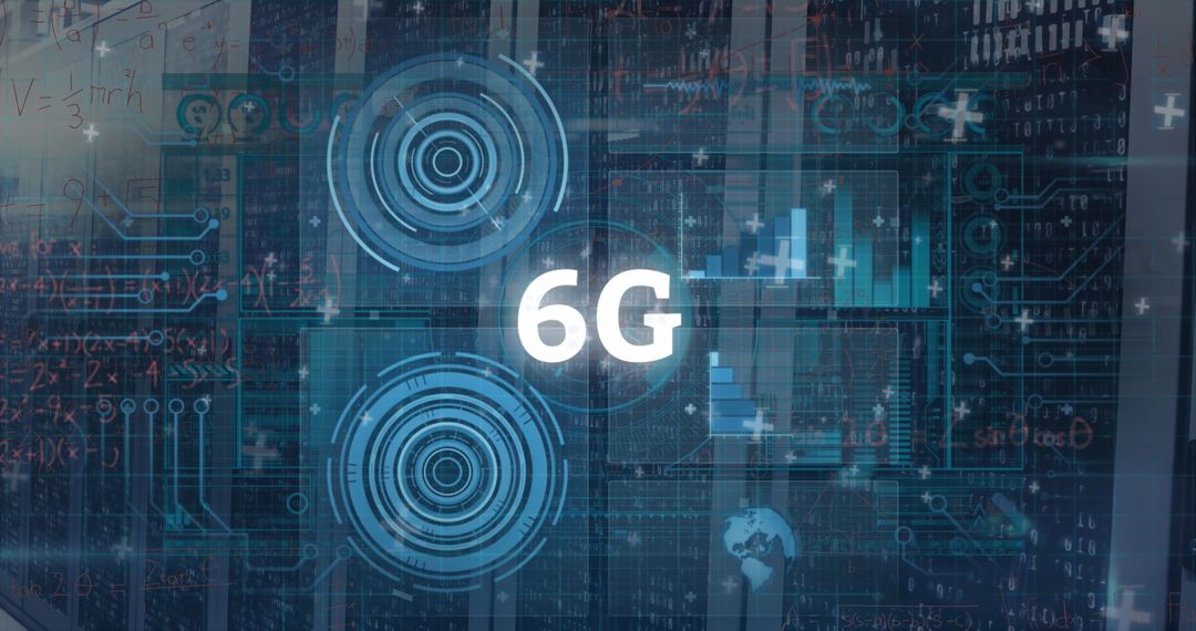 Futuristic 6G Technology Concept with Data Processing Visuals