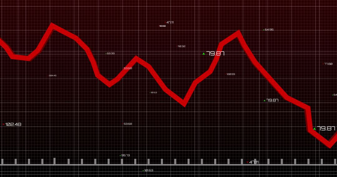 Global Market Downtrend with Red Graph Line Illustration
