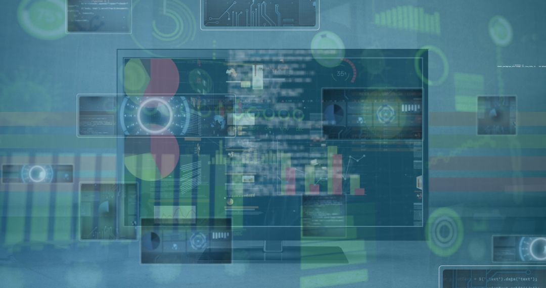 Futuristic Data Analysis Dashboard with Interactive Interface