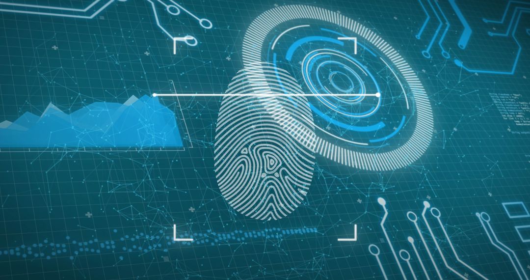 Futuristic Biometric Fingerprint Scanner Technology Concept