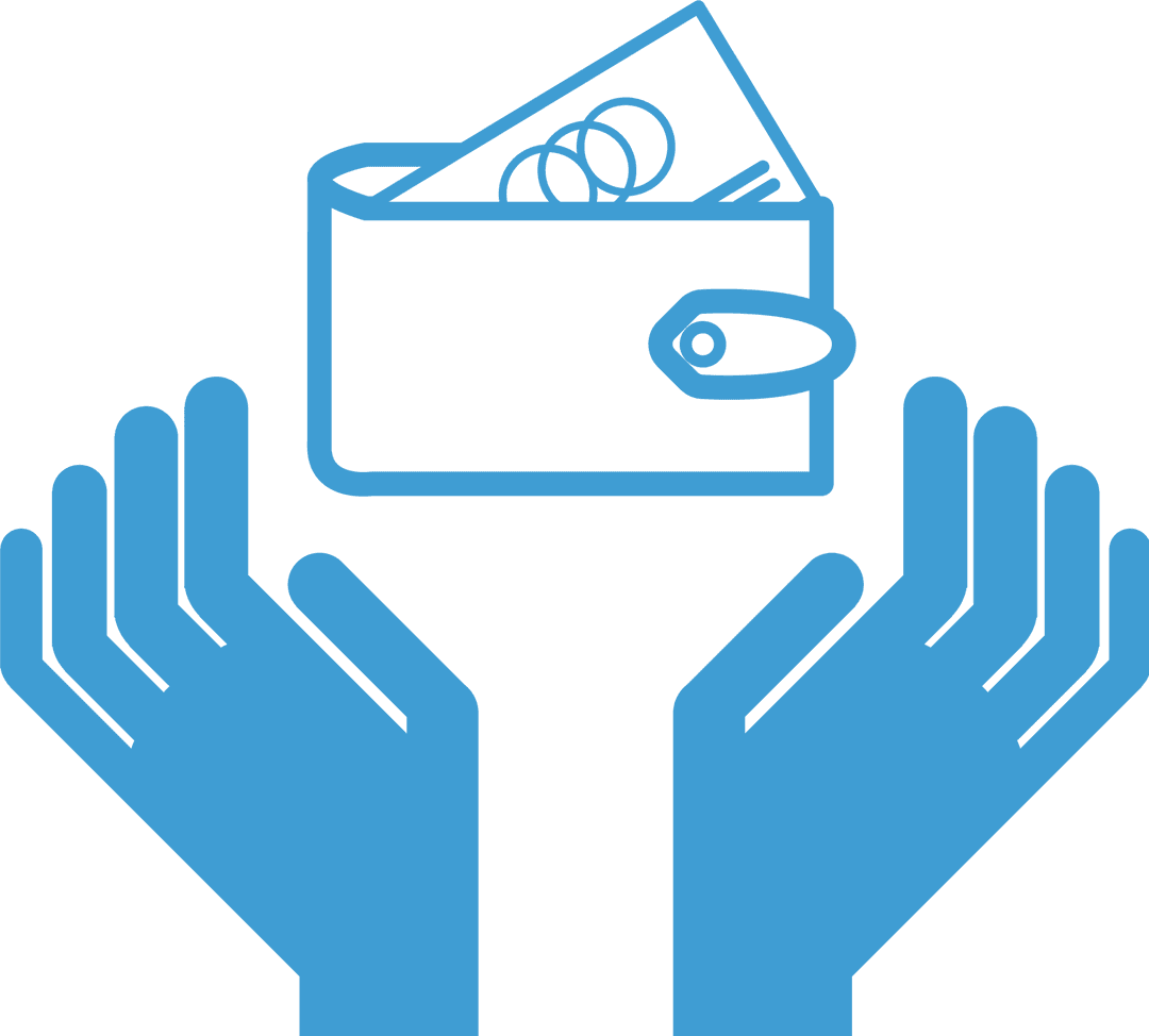 Transparent Illustration Blue Hands Holding Wallet Vector Design