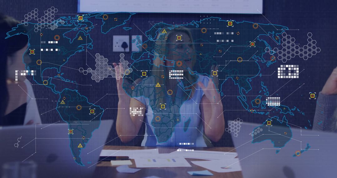 Global Strategy Meeting in High-Tech Boardroom