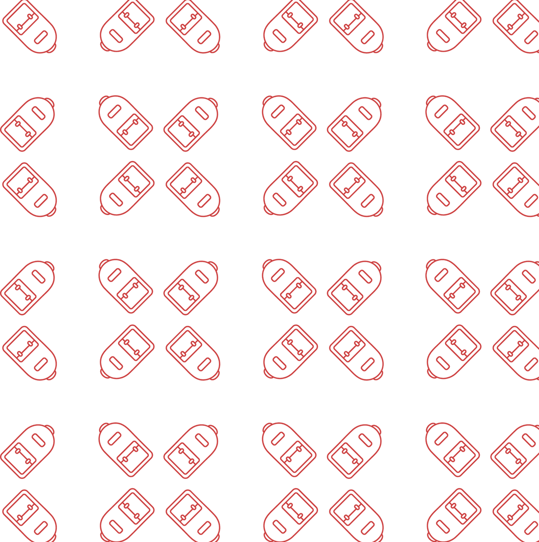 Red Pattern of Pack Tabs on Transparent Background