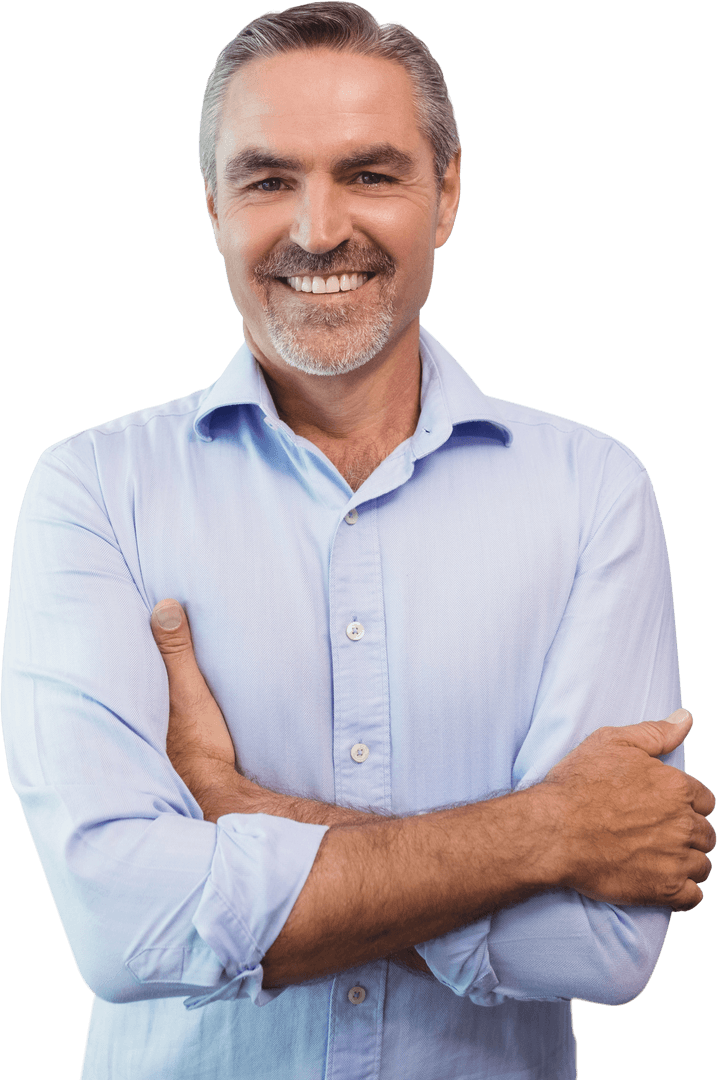 Happy Confident Mature Businessman Transparent Background