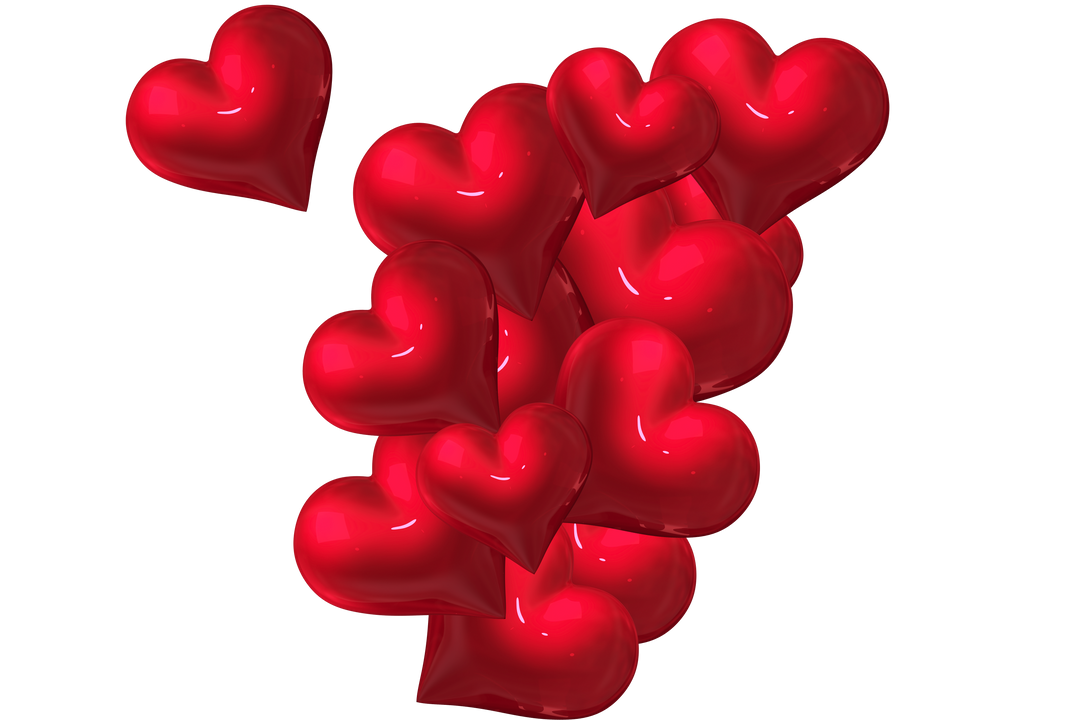 Cluster of Red Hearts Transparent Background - Download Free Stock Images Pikwizard.com