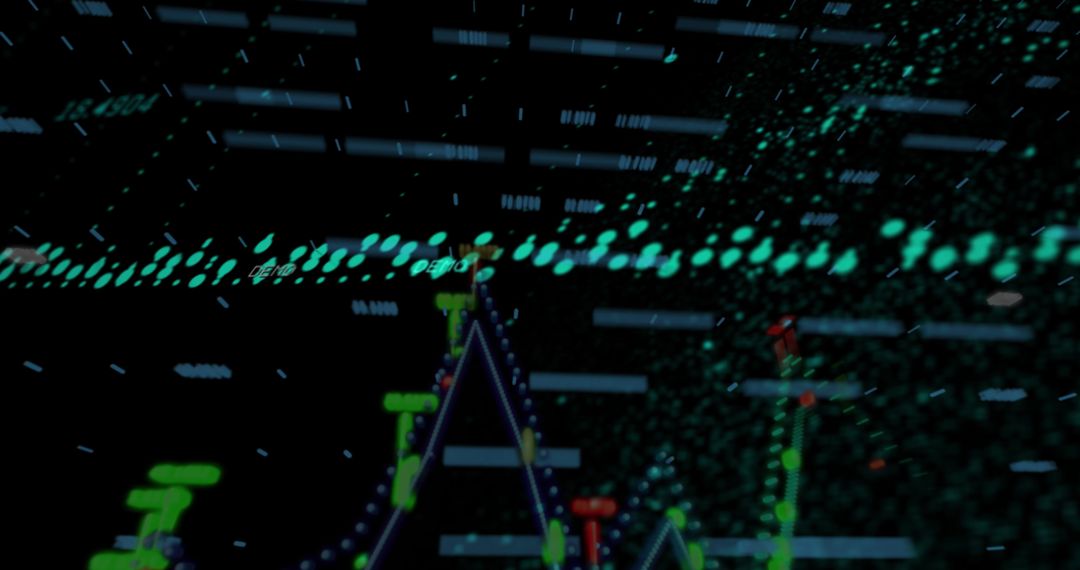 Futuristic Data Stream with Digital Interface Elements
