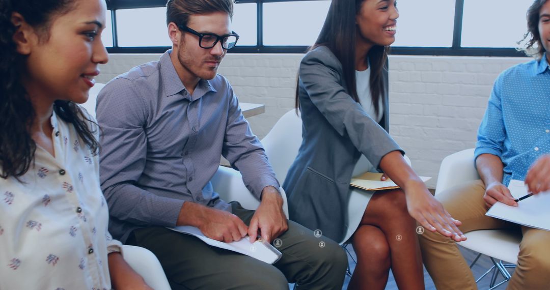Diverse Business Team Engaging with Digital Interface Connections