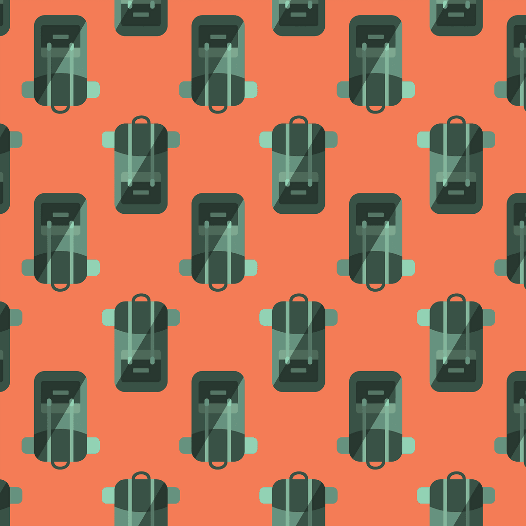 Transparent Suitcase Pattern on Orange for Travel and Design