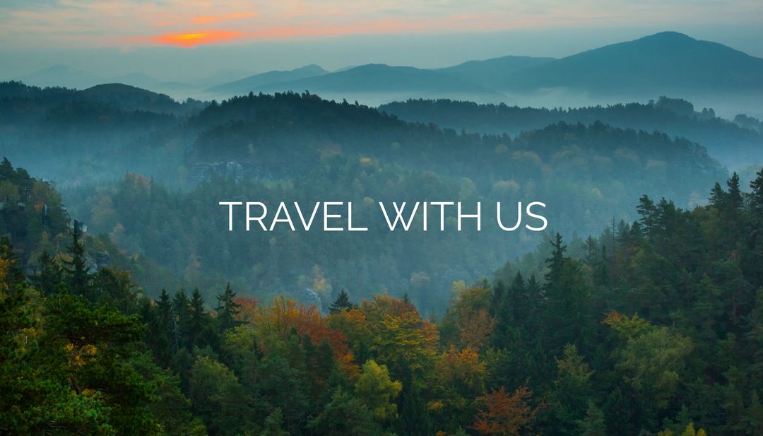 Serene Sunrise Over Misty Forest Hills for Travel Promotions