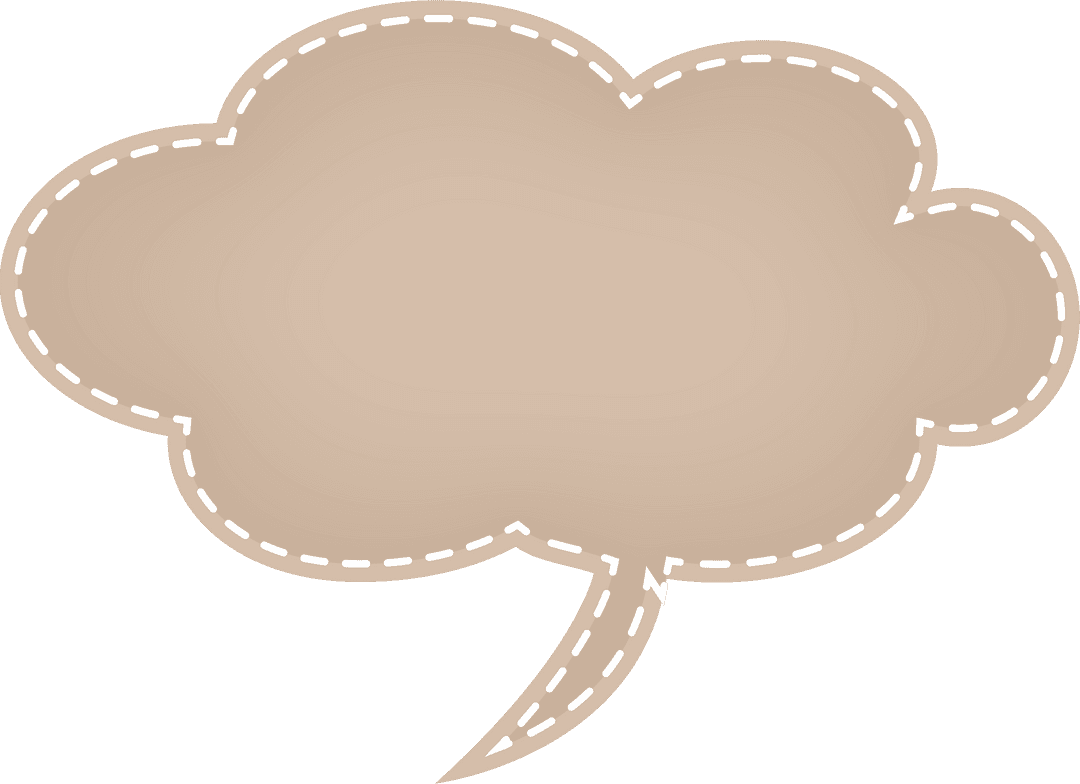 Transparent Brown Speech Bubble with White Dashed Outline
