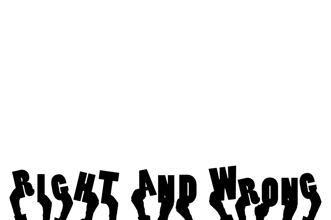 Digital PNG Hands with Right and Wrong Text, Transparent Background