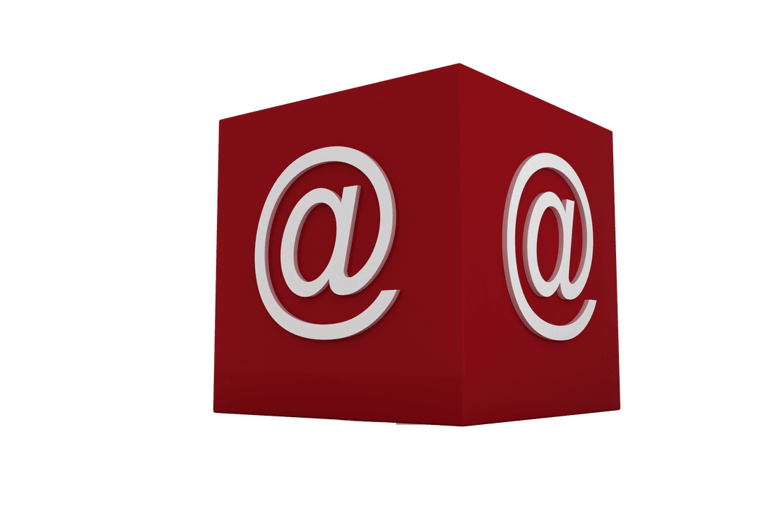 Red Cube with Transparent Email Symbol Illustrating Communication - Download Free Stock Images Pikwizard.com