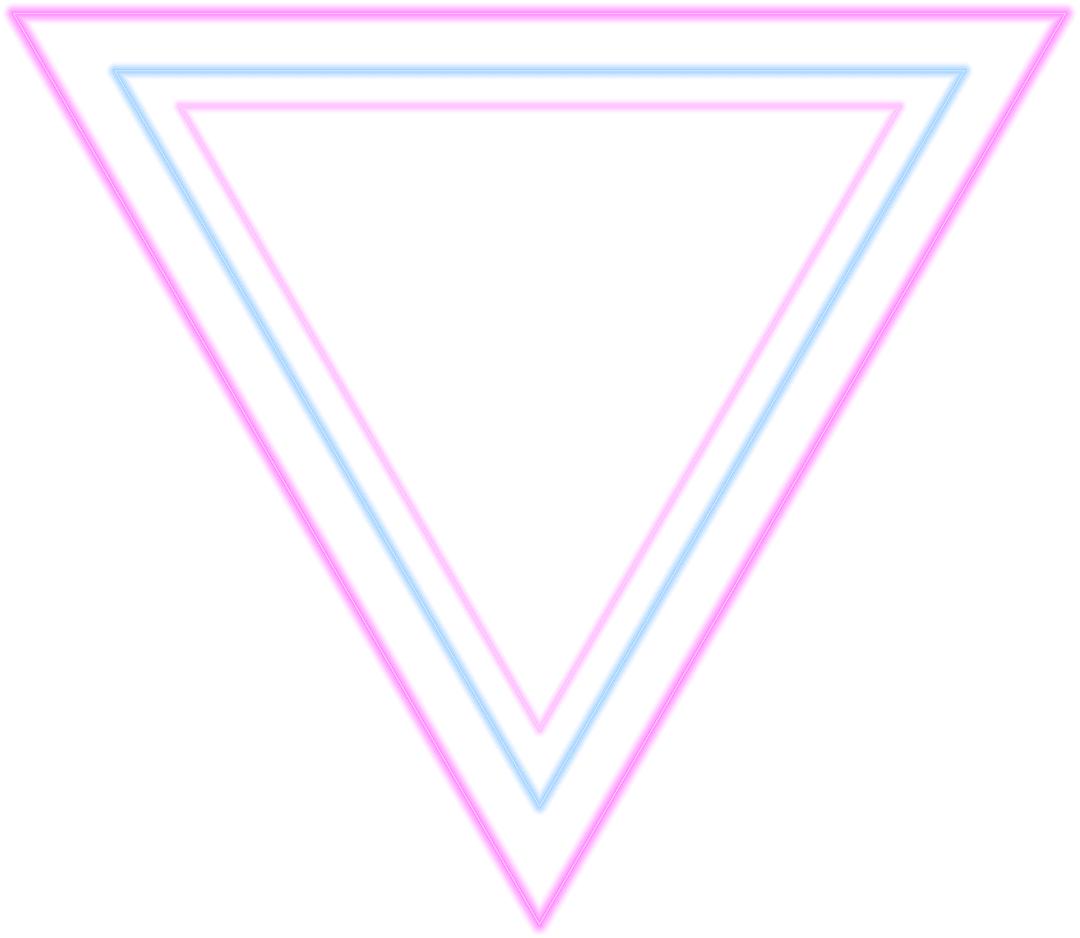 Inverted Neon Triangle Design Transparent Background