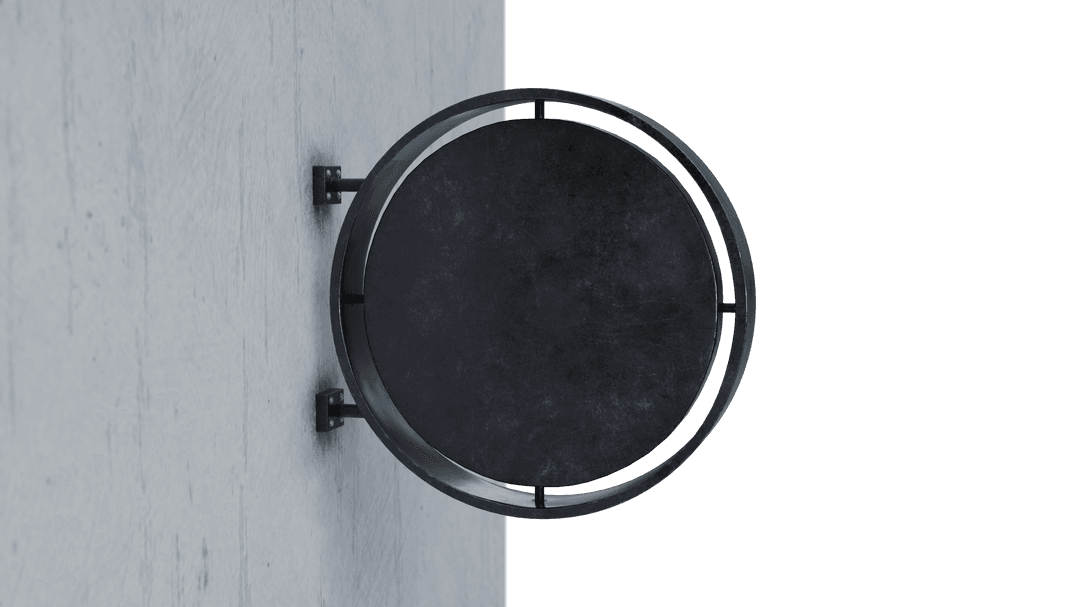 Round Wall Sign on Transparent Background for Billboard Designs