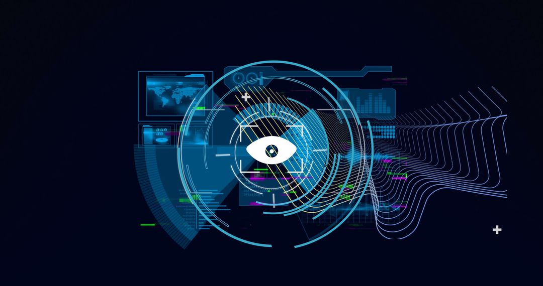 Futuristic Digital Interface with Eye Symbol