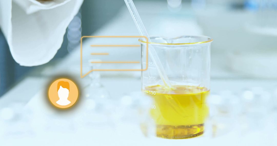 Scientific Research Experiment in Laboratory with Pipette and Beaker