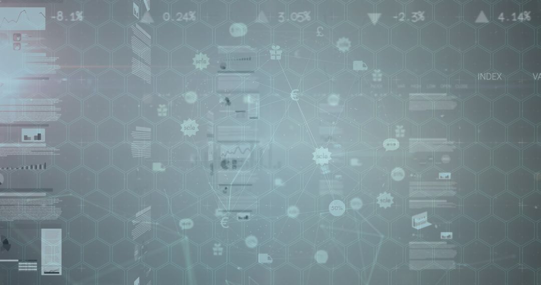 Abstract Financial Data Processing with Digital Interface Elements