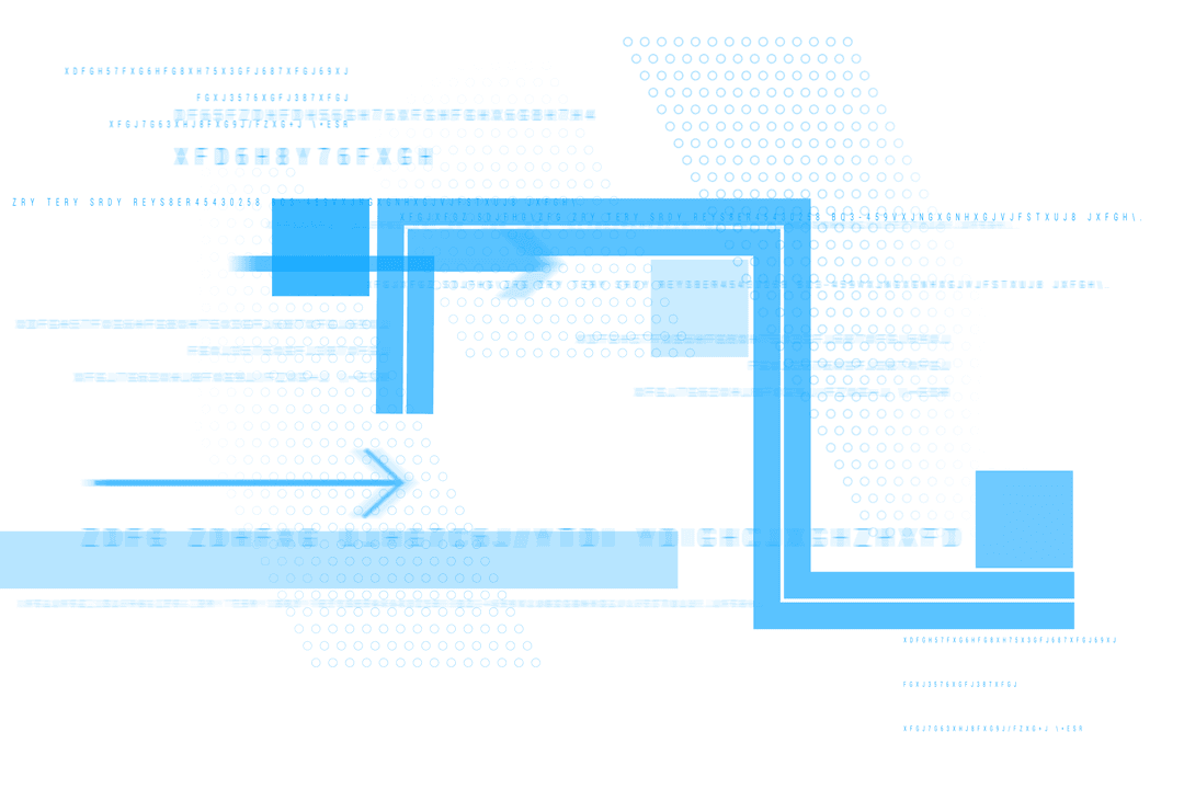 Abstract Blue Digital Shapes on Transparent Background