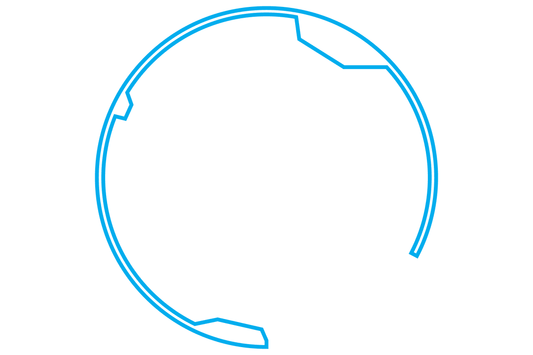 Blue Phone Headset on Transparent Background
