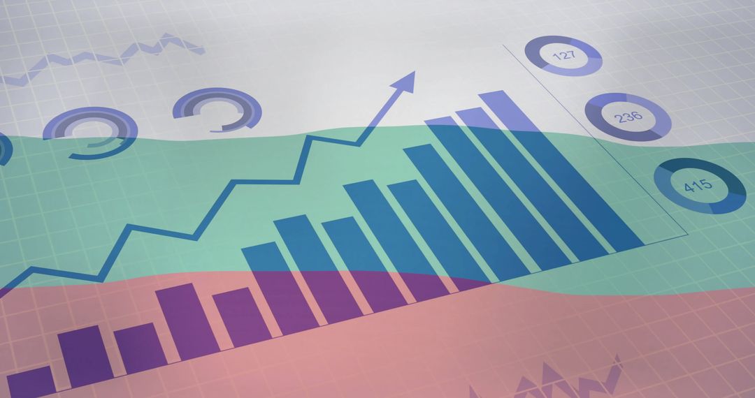 Bulgaria Flag and Analytics Charts Symbolizing National Economic Growth