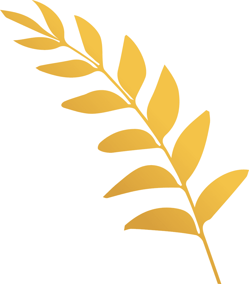 Transparent Golden Botanical Branch Illustrates Elegance